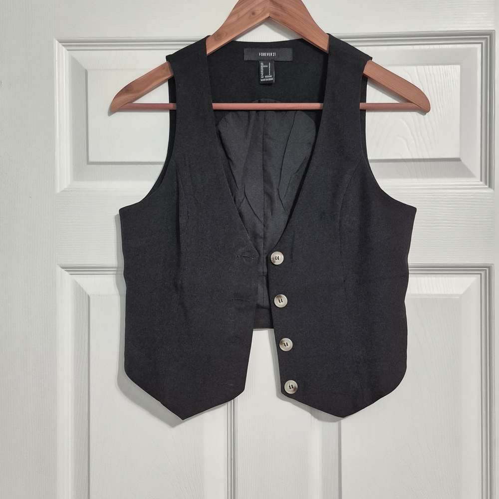 Black Button-Up Vest